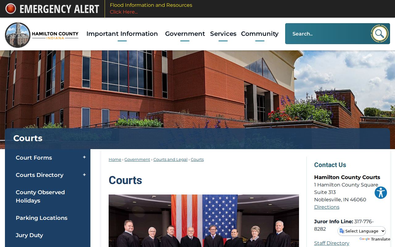 Hamilton County bench warrant court records page