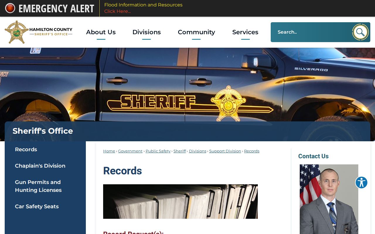 Hamilton County warrant records Sheriff confirmation contacts